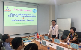 Trường Đại học Tiền Giang ký kết ghi nhớ hợp tác với Công ty Thuốc Thú y Thủy sản Sagophar